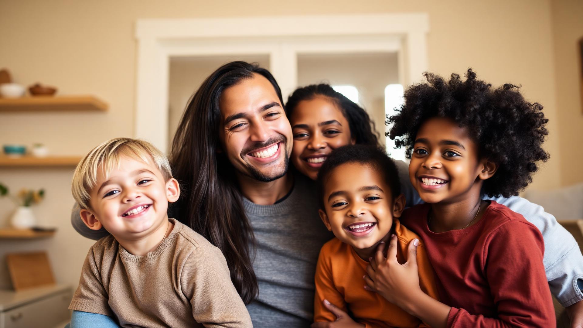 Happy family at home